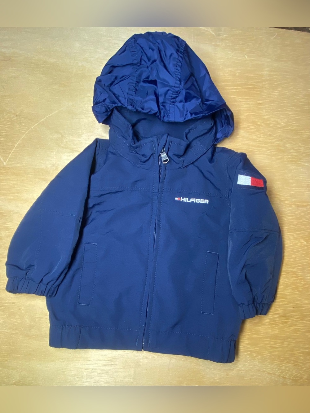 Tommy Hilfiger Baby Boy Blue Windbreaker Hooded Jacket 6-9M